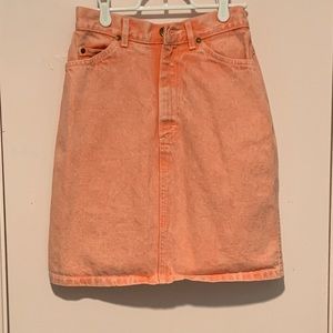 Pink Acid Wash Denim Skirt